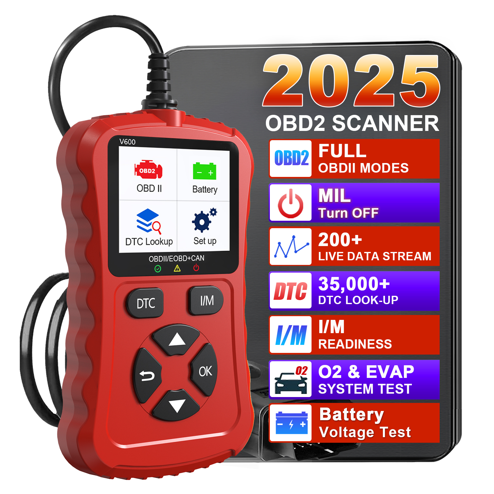 Wholesale V600 Red OBD2 Scanner Car Code Reader Support